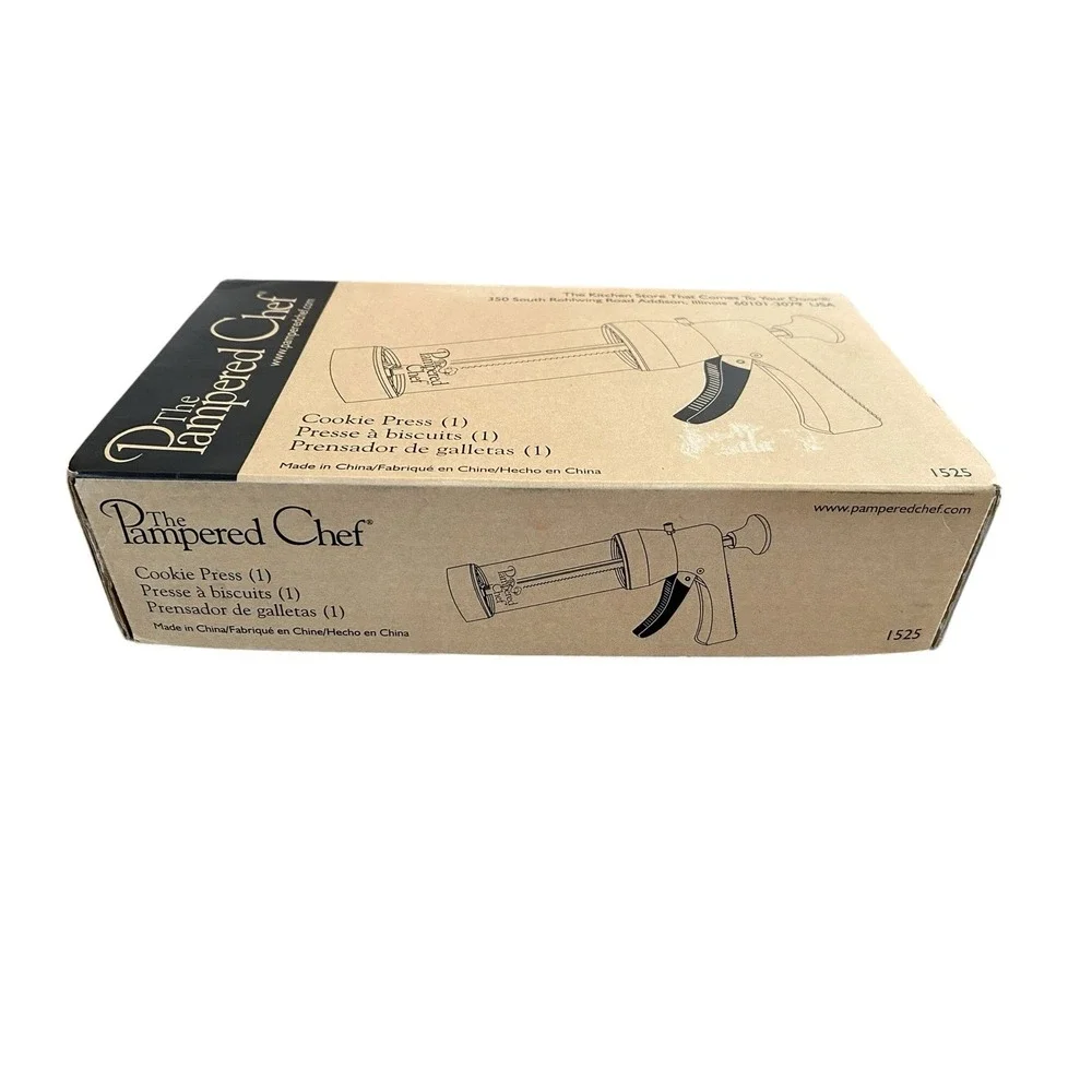 The Pampered Chef Cookie Press Spritz Christmas Holiday 16 Shapes White 1525